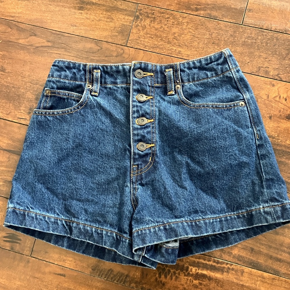 MOUSSY button front denim shorts